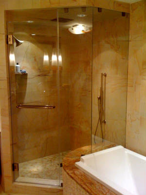 Custom Shower Floor-to-Ceiling Panels