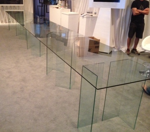 24-foot long glass table