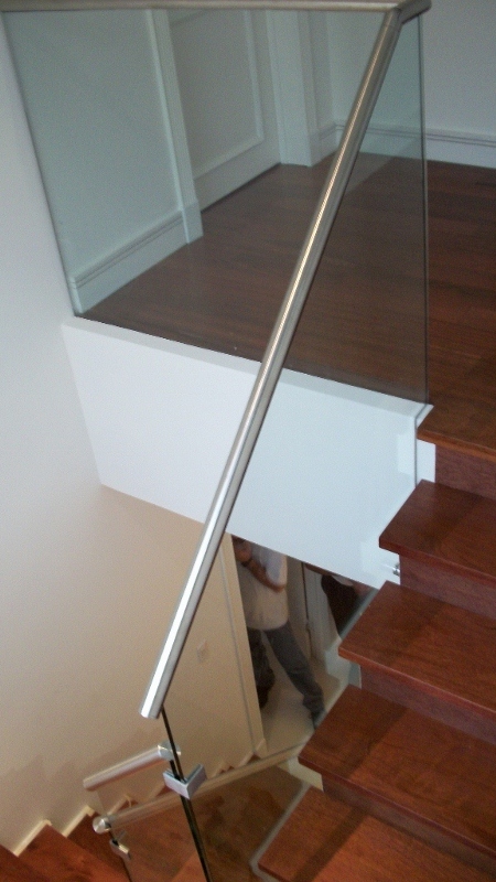 glass railing - top view